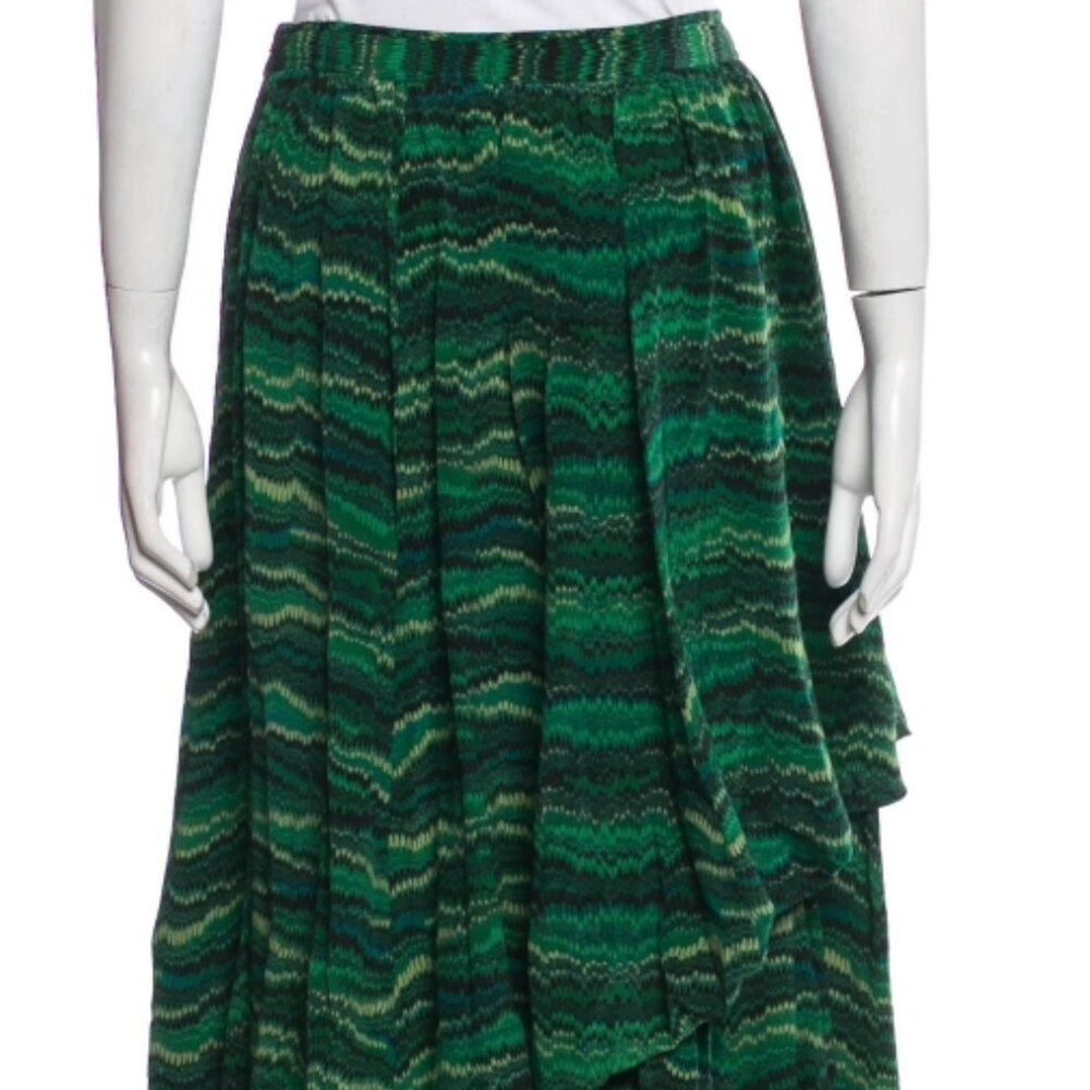 NWOT ULLA JOHNSON 2023 Spring/Summer Collection Simone Skirt in Peacock XS $650